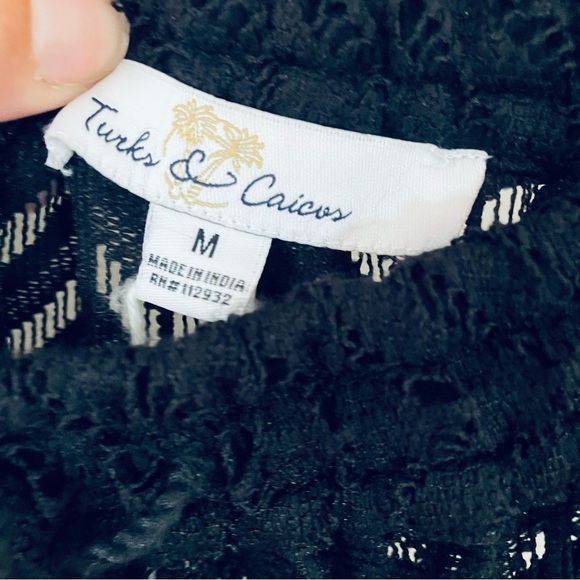๐๏ธ NWT Turks & Caicos Crochet Black Beach Cover-Up Pants โ Size M ๐ค๐ - Picture 7 of 12